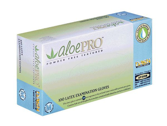 Dash AloePro Latex Exam Gloves (Powder-free)