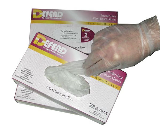 Defend Vinyl Exam Gloves (Powder-free)