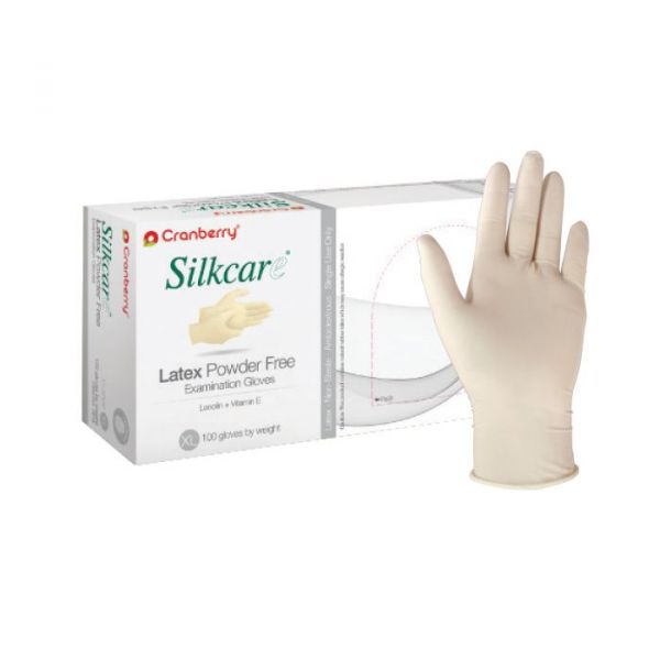 Cranberry Silkcare Latex Exam Gloves (Powder-free)