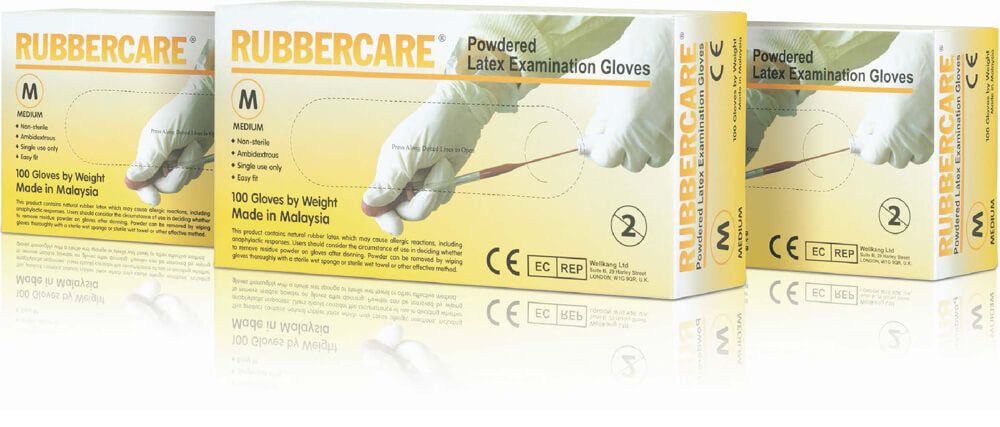 Rubbercare Latex Exam Gloves (Powdered)