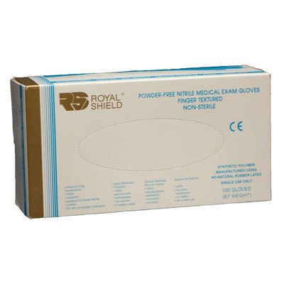 Royal Shield Natural Rubber Latex Exam Gloves (Powder-free)