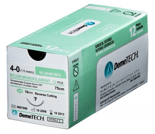DemeTech Nylon Reverse Cutting Black Sutures