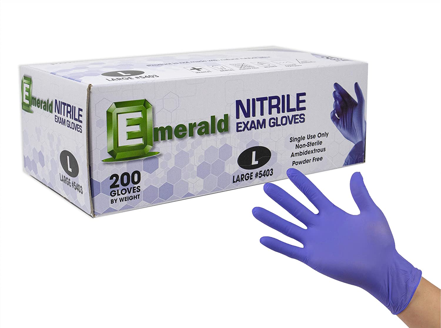 Emerald Nitrile Exam Gloves (Touch 200)